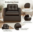 thumbnail image 4 of COOLHUT Swivel Accent Chair for Living Room, Modern Faux Leather Armchair with Throw Pillow, Square Upholstered Swivel Armchair with Wood Sturdy Frame, Coffee, 4 of 11
