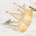 thumbnail image 2 of Corona de novia decorativa para hornear pasteles, adorno de diamantes de imitación con perlas, corona de boda, adorno para pastel, tiara, 2 of 6