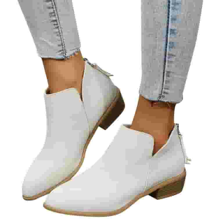 ショートブーツ・ブーティ CAMPERLAB Woman Flat ankle boots White HSMQHJWE Wide Width Women'S Ankle Boots Wide Boots For Women