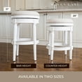 thumbnail image 6 of Maven Lane Pullman Backless Counter Stool in Alabaster White Finish with Cream Fabric Upholstery, Set of 2, 6 of 6