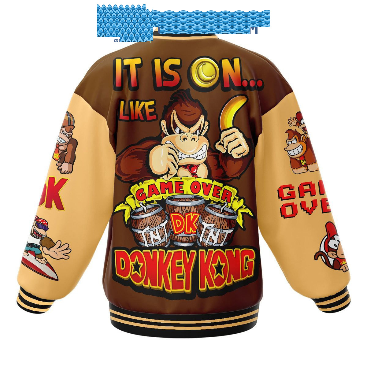 Donkey Kong Game Over Baseball Jacket - Walmart.com