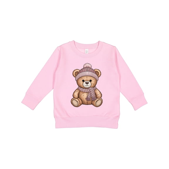 Inktastic Cute Teddy Bear Winter Scarf Hat Toddler Sweatshirt