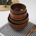 thumbnail image 4 of Sour Jujube Wood Old Lacquer Household Bowl Japanese Style Kids Soup Rice Tableware, 4 of 7