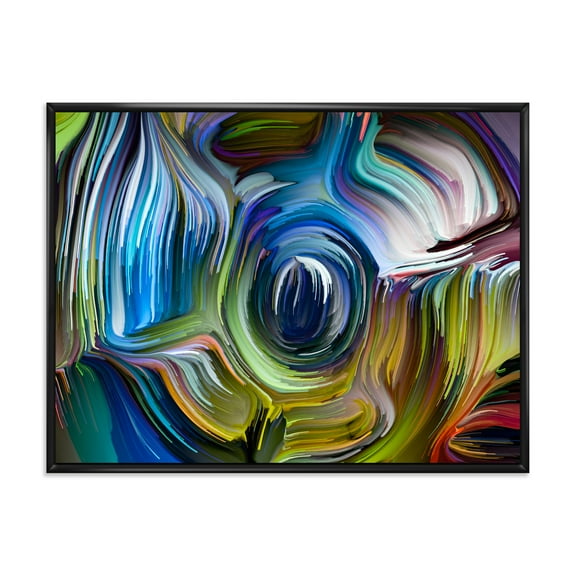 Designart 'Colour Spiral Fusion' Modern Framed Canvas Wall Art Print