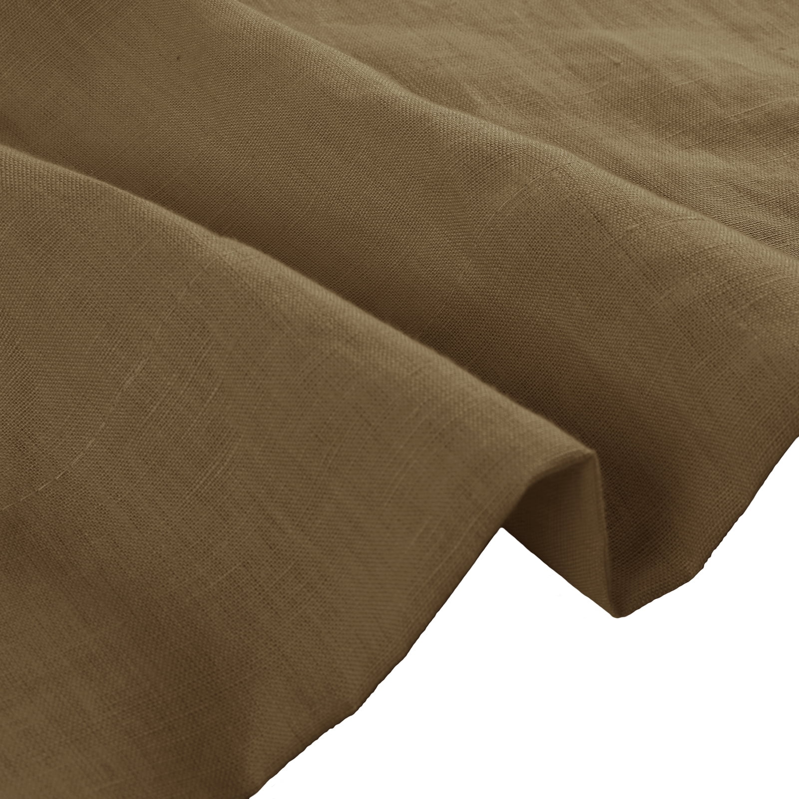 TWOPAGES Light Filtering Curtain 100% Linen Drape Pinch Pleat Window Treatment, 1 Panel, 52"x108", Chocolate