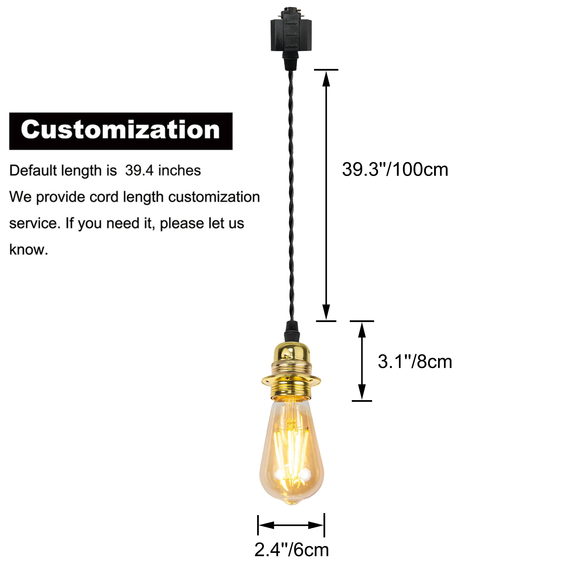 Kiven J-Type Track Lighting Pendant – Industrial 1-Light Fixture With Aluminum Holder, Silver Finish – For Kitchen Island, Hallway, Restaurant