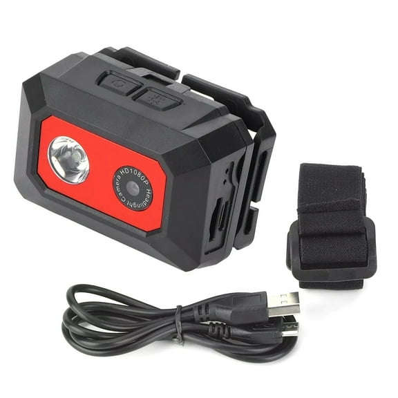 JIAHAOO All-in-One Headlamp Camera for Safety - SOS Function, English Controls, Easy Operation
