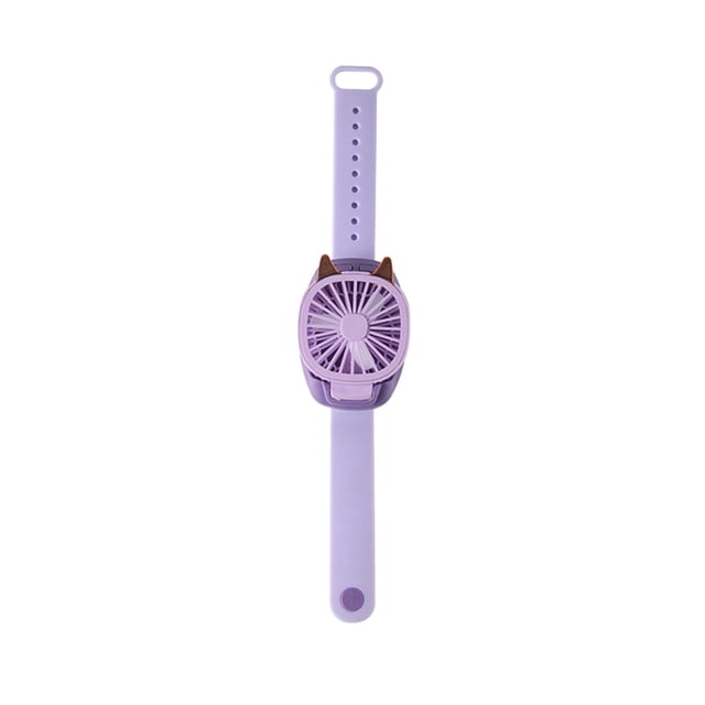 Purple Usb Rechargeable Wrist Fan 3 Wind Levels Detachable Wristband Desktop Handheld 2 In 1 With Led Light Quiet Portable Cooling Powered Adjustable Personal