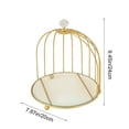 thumbnail image 3 of Meitianfacai Gold Wrought Iron Single Tier Birdcage Stand, Multi-Purpose Cake Tray and Cosmetic Display Rack with Glass Top, Elegant Kitchen and Bathroom Organizer, 3 of 6