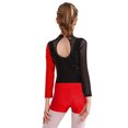 thumbnail image 2 of Aislor Leotard for Girls Gymnastics Activewear Dance Bodysuit 2-Piece Tumbling Outfit with Shorts Size 4-14 Red 14, 2 of 7