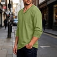 thumbnail image 3 of Aofany Big and Tall T Shirts for Men Solid Color Long Sleeve Tee Tops Fashion Casual V-Neck Loose Fit Shirts M-5XL, 3 of 5