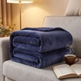 thumbnail image 2 of WOHAPY Upgrade Solid Fleece Blanket, Super Soft Warm Flannel Throw Rug, All-Season Sofa Bedding Portable Blanket M, 2 of 8