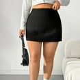 thumbnail image 4 of qolati Womens Mini Skirts Basic Stretch High Waist Above Knee Length Pencil Skirts Trendy Bodycon Club Party Skirt, 4 of 9