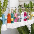 thumbnail image 5 of Llavero con borla de cactus tejido bohemio para mujeres y niñas, J, 5 of 5