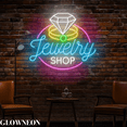 thumbnail image 2 of Glowneon Jewelry Shop Logo Neon Sign, Diamond Jewelry Shop Wall Decor, 2 of 5