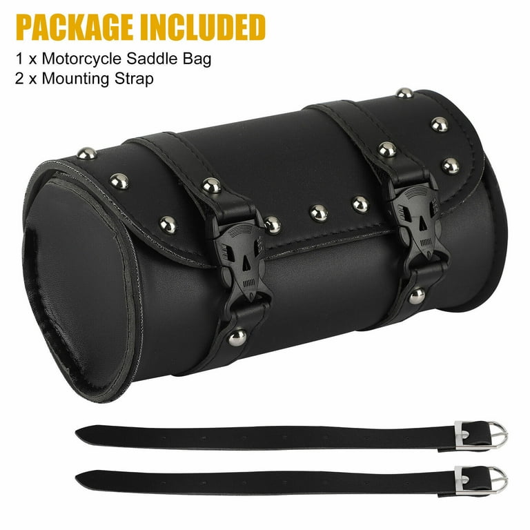 Motorcycle PU Front Bag Front Fork Handlebar Bag Vintage Tool Saddlebag