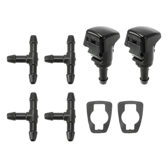 Unique Bargains Windshield Washer Nozzle Kit for Chrysler 300 2006 Windshield Spray Nozzles Wiper Spray Washer Jet No.5303833AA 2 Pcs Gaskets 4 Pcs T Hose Connector