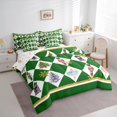 thumbnail image 4 of Manfei Fairy Tale Princess Twin Bedding Sets 7-Piece, Kawaii Christmas Nutcracker Bedding Comforter Set, Vintage Green Plaid Reversible Sheet Sets, Lightweight Room Decor, 4 of 8