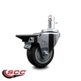 thumbnail image 2 of 3.5 Inch Thermo Rubber Wheel Swivel 7/16 Inch Grip Ring Stem Caster with Brake, 2 of 2