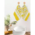thumbnail image 2 of Yellow Daisy Kitchen Dish Towels for Drying Dishes Set of 4, Farmhouse Floral Yellow Striped Waffle Weave Microfiber Hand Tea Bathroom Towels Quick Dry & Absorbent Towel 12x12, 2 of 7