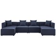 thumbnail image 1 of Modway Saybrook 6-Piece Fabric Outdoor Patio Sectional Sofa in Navy, 1 of 11