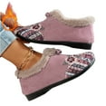 thumbnail image 2 of Women’s Warm Floral Embroidered Winter Shoes,Cozy Lightweight Non-Slip Everyday Shoes,Warm Plush Slip-On Booties (Pink,38), 2 of 4
