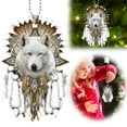 thumbnail image 1 of Wolf Head Acrylic Keychain 3D Animal Pendant For Nature Lovers For Outdoor Enthusiasts, 1 of 6