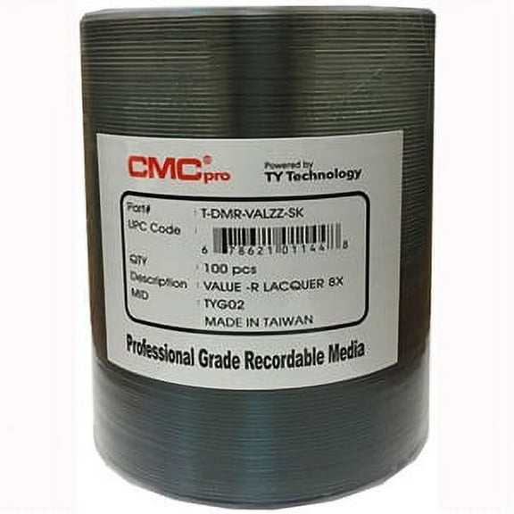 CMC Pro Taiyo Yuden (TDMR-VALZZ-SK) 8X DVD-R Valueline Silver Lacquer Media - 100 Pack