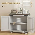 thumbnail image 4 of Demi Bonn 31" Kitchen Sideboard, Buffet Cabinet with Barn Door and Adjustable Shelf for Living Room, Bedroom, Distressed White, 4 of 7