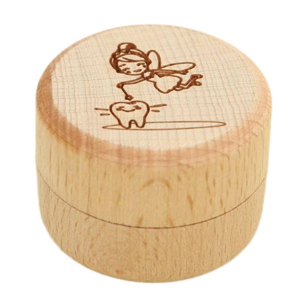 Caja de hada de los dientes, caja de madera para guardar dientes de bebé, caja de recuerdo de cabello fetal para regalo de cumpleaños para niños y Estilo D