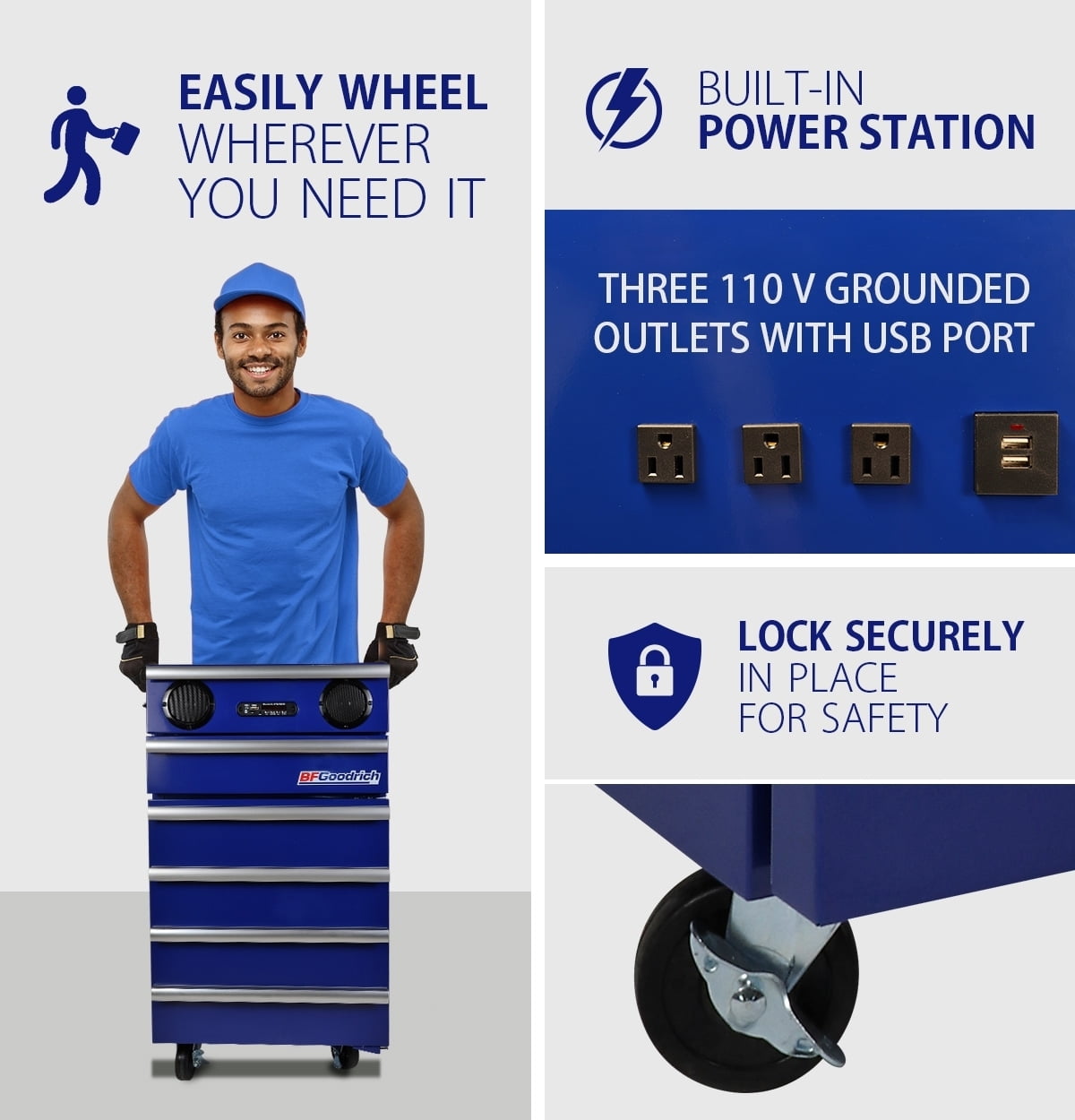 BF Goodrich Tool Chest Fridge 50 Litre With Wheels And Bluetooth