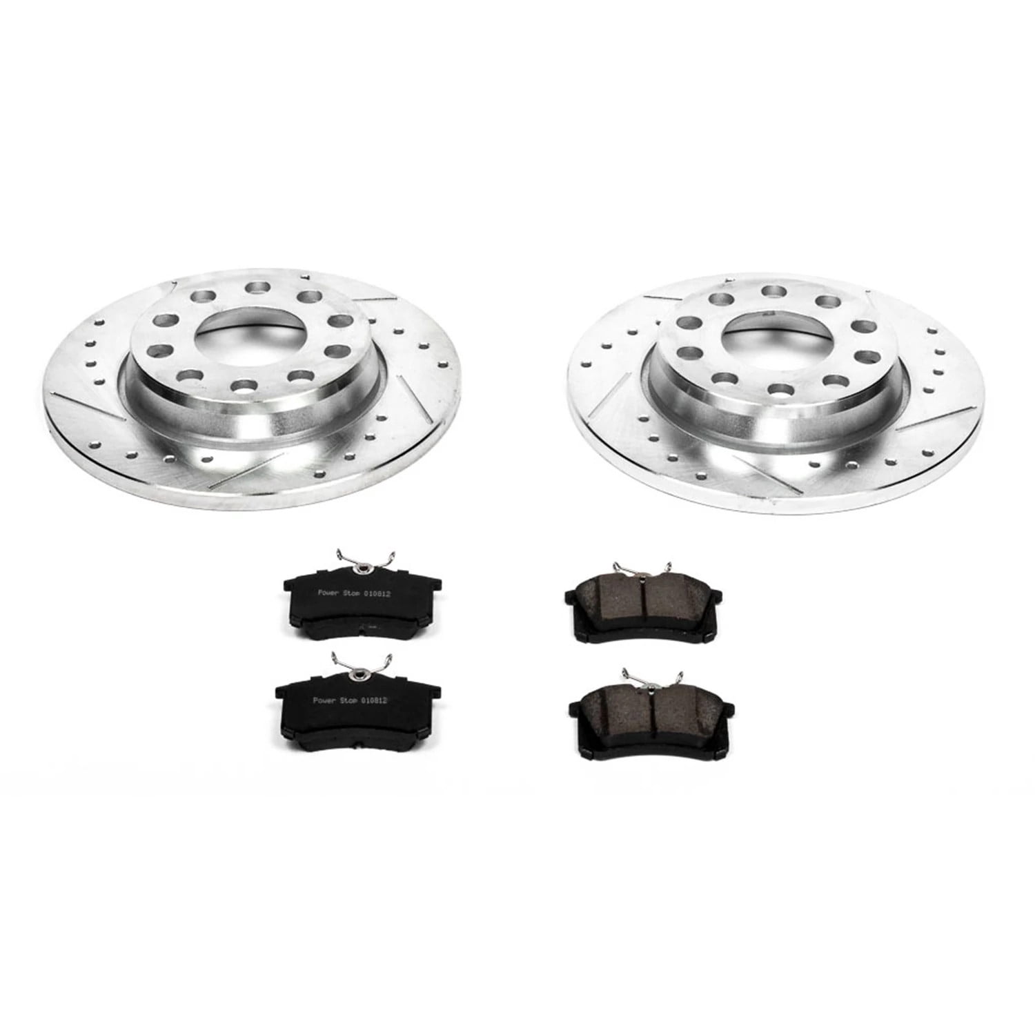 PowerStop Rear Z23 Evolution Sport Carbon-Fiber Ceramic Brake Pad and Drilled & Slotted Rotor Kit Fits: AUDI Select Models K3109