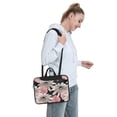 thumbnail image 3 of ZICANCN Laptop Case 14 inch, Pink Daisy Black Art Work Shoulder Messenger Business Bag for Women and Men, 3 of 7