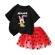 thumbnail image 3 of Conjunto de 2 piezas de camiseta y falda de algodón para niña, falda tutú de princesa de ballet esponjosa, traje de falda de encaje para fiesta de cumpleaños y boda, 3 of 5