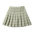 thumbnail image 1 of BULLPIANO 2-12Y Girls Pleated Skirt Kids Girls Classic A Line Plaid Mini Skirt Uniform Skirts, 1 of 4
