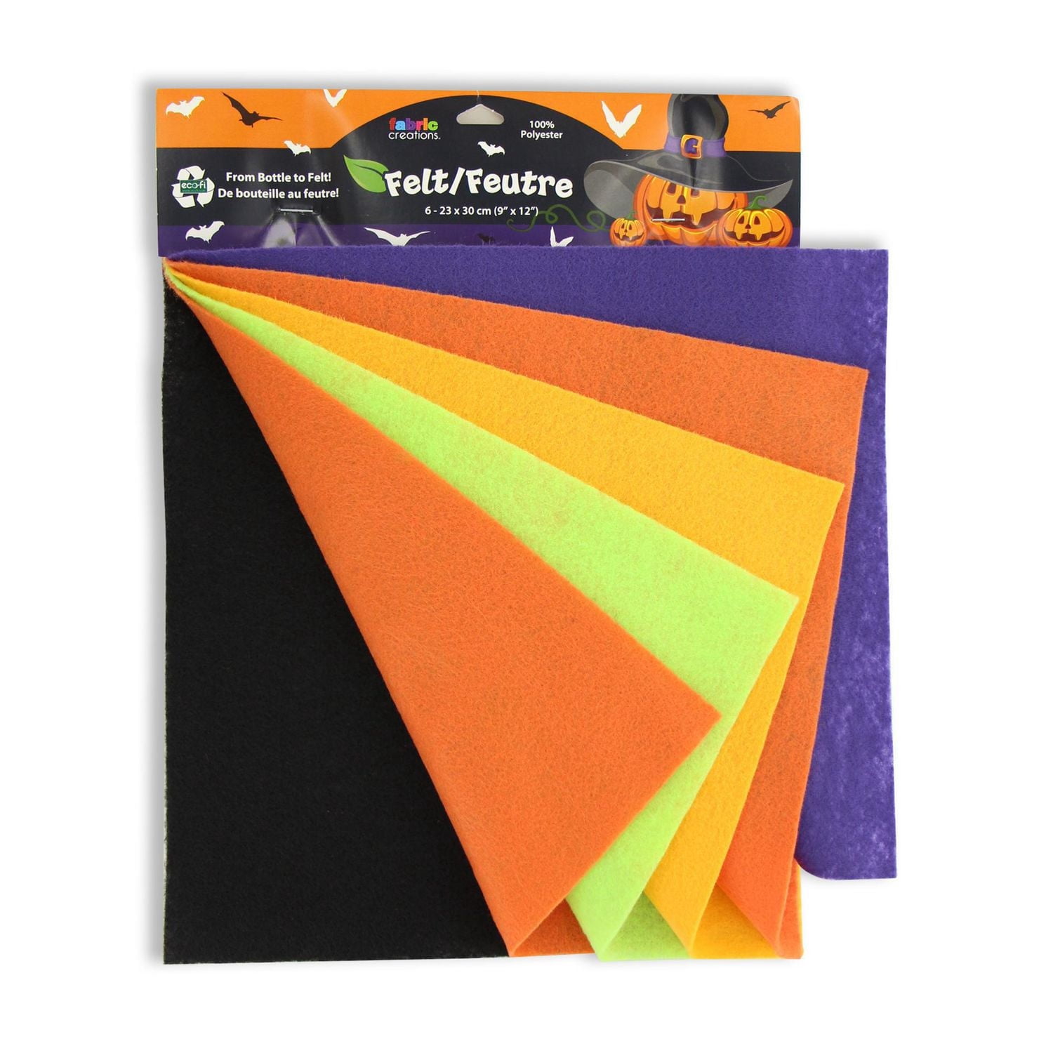 FABRIC CREATIONS Rainbow ClassicFelt™ Squares 10 Pack - Black and White - 9" x 12" (23 cm x 30 cm)