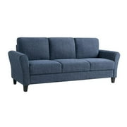 Lifestyle Solutions Alexa Sofa with Rolled Arms, Blue Fabric