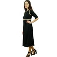 thumbnail image 4 of Phagun Women Black Rayon Kurti Lace Work Chic Kurta Zipper Front Slit Tunic - 4, 4 of 7
