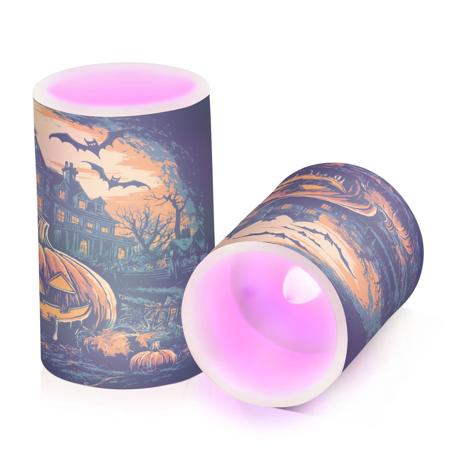 BZSMCE Flameless Candles LED Lights Halloween Theme Pumpkin Creativity Battery Candles