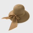 thumbnail image 1 of Sombrero de sol con lazo grande para mujer, sombrero de paja con lazo grande, Estilo Vintage, diseño de lado ancho, Color sólido, Anti-UV, para vacaciones en la playa, 2021, 1 of 4