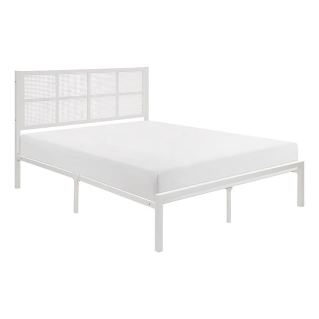 Lexicon Sanibel Cadre en Métal Lit Plateforme Grand en Métal Blanc