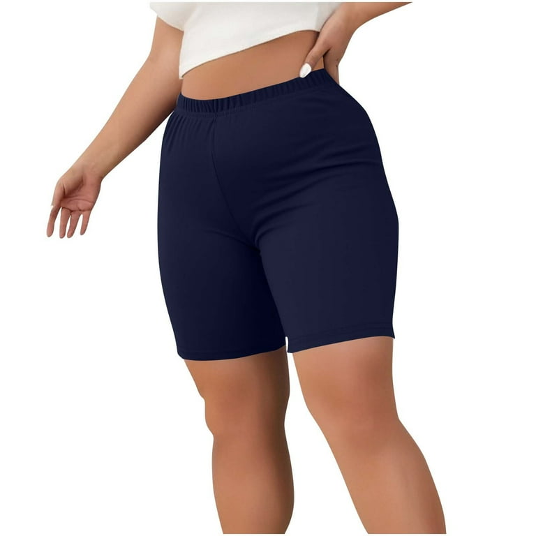 Yghzkop Women's Plus Size 3-Inch Biker Yoga Shorts Elastic Waist - Main Image