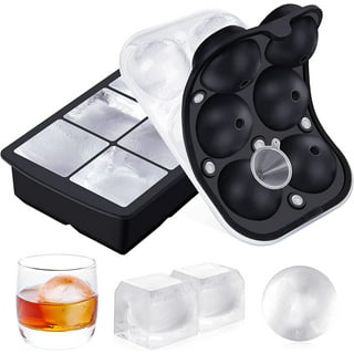 Bangp Large Ice Cube Trays with Lid,2 Pack Stackable Large Ice Cube Molds  Make 16 Big Square Ice Cubes,Easy Release Silicone Ice Cube Tray for