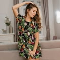 thumbnail image 3 of Naloa Watercolor Tropical Flowers Print Women Nightgowns,Womens Loungewear,Short Sleeve Sleepwear,Comfy Ladies Nightdress, 3 of 6