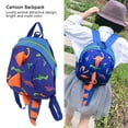thumbnail image 1 of Mochila de dinosaurios para niños pequeños, mochila de dibujos animados para niños en edad preescolar, color azul oscuro, 1 of 14