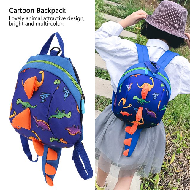 Mochila de dinosaurios para niños pequeños, mochila de dibujos animados para niños en edad preescolar, color azul oscuro
