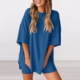 thumbnail image 6 of 2 Piece Sets for Women Summer Lounge Sets Casual Oversized Tshirts Shorts Matching Airport Travel Outfits Postpartum, 6 of 6