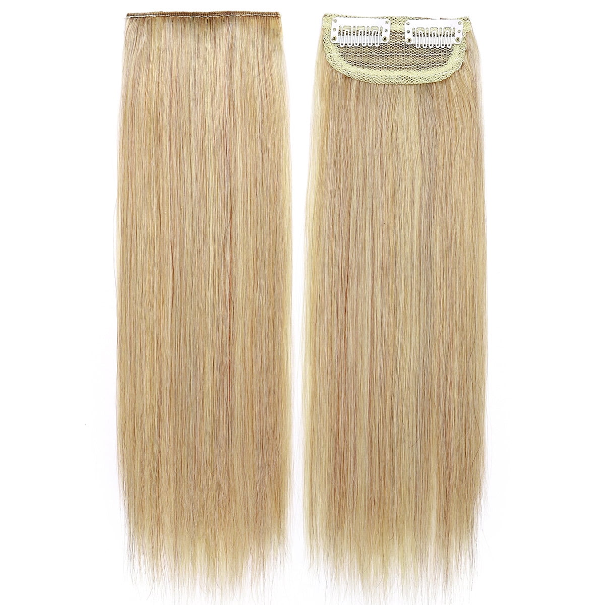 SEGO Thick Clip in Mini Human Hair Extensions for Women Adding Hair Volume Seamless Short Straight Clip in Human Hair Pad Hairpieces Topper for Thinning Hair