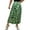 A Green, variant on Maxi Skirts for Women Leopard Print High Waist Slit A Line Stretchy Skirt with Side Pockets Green L