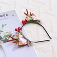 thumbnail image 2 of 1pc Christmas Antler Hair Band Floral Hair Hoop Moda Tocado Fiesta Sombreros para niñas Niños (Patrón 4), 2 of 5